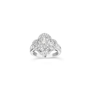 14K White Gold 1.0 Cttw Round & Baguette Cut